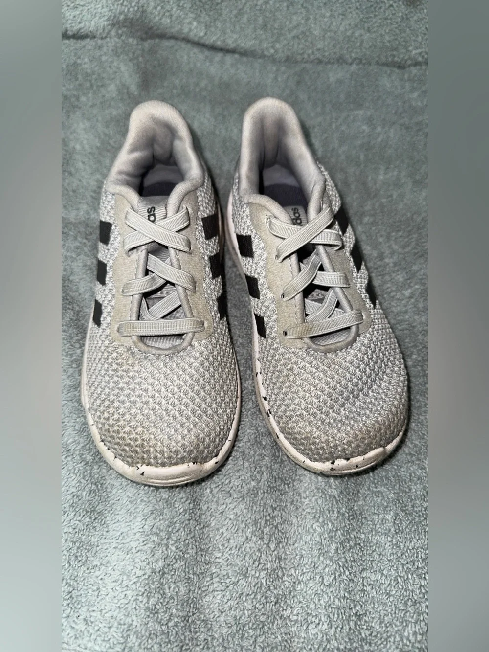 adidas Light Grey Knit Slip-On Sneaker with Black Insole